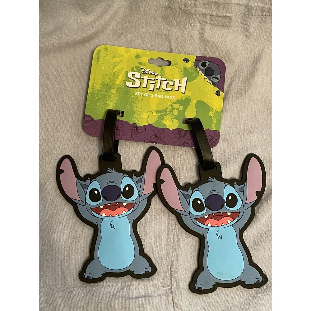 NEW Walt Disney Lilo &Stitch 2 Piece‎ Luggage Tag Set featuring Stitch